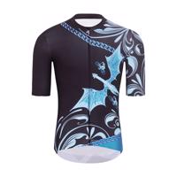 HOLOKOLO Cyklistický dres s krátkým rukávem - DRAGON - modrá/černá