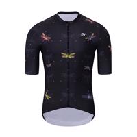 HOLOKOLO Cyklistický dres s krátkým rukávem - DRAGONFLIES ELITE - černá 2XL