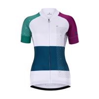 HOLOKOLO Cyklistický dres s krátkým rukávem - ENGRAVE LADY - fialová/bílá/modrá S