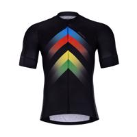HOLOKOLO Cyklistický dres s krátkým rukávem - HYPER - duhová/černá 2XS