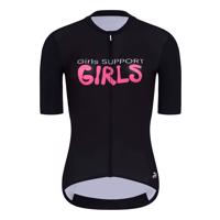 HOLOKOLO Cyklistický dres s krátkým rukávem - SUPPORT ELITE LADY - bílá/černá/růžová XS