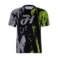 HOLOKOLO Cyklistický dres s krátkým rukávem - TYRE MTB - šedá/černá/zelená XS
