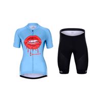 HOLOKOLO Cyklistický krátký dres a krátké kalhoty - CASSIS LADY - světle modrá/černá