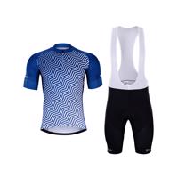 HOLOKOLO Cyklistický krátký dres a krátké kalhoty - DAYBREAK - černá/modrá/bílá