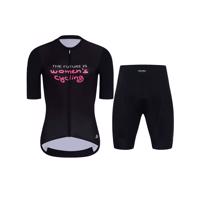 HOLOKOLO Cyklistický krátký dres a krátké kalhoty - FUTURE ELITE LADY - černá
