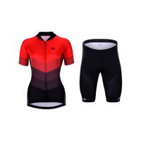 HOLOKOLO Cyklistický krátký dres a krátké kalhoty - NEW NEUTRAL LADY - černá/červená