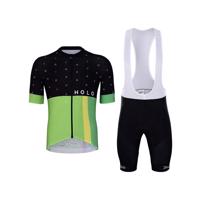 HOLOKOLO Cyklistický krátký dres a krátké kalhoty - OPTIMISTIC ELITE - zelená/černá