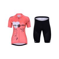 HOLOKOLO Cyklistický krátký dres a krátké kalhoty - RAZZLE DAZZLE LADY - vícebarevná/růžová