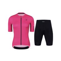 HOLOKOLO Cyklistický krátký dres a krátké kalhoty - VICTORIOUS LADY - černá/růžová