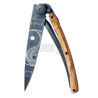 Kapesní nůž Deejo 1GB149 Tattoo black 37g, olivewood Yin & Yang