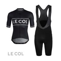 LE COL Cyklistický krátký dres a krátké kalhoty - LE COLSPORT LOGO + S - černá