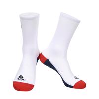 MONTON Cyklistické ponožky klasické - SKULL BADCAT LADY - bílá/červená/modrá
