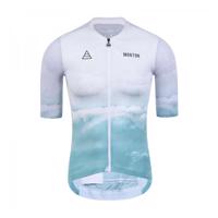 MONTON Cyklistický dres s krátkým rukávem - BEACH  - modrá/bílá S