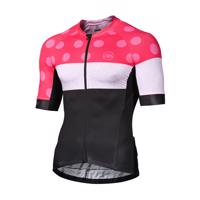 MONTON Cyklistický dres s krátkým rukávem - CLIMBING FLOWER - černá/růžová 2XL