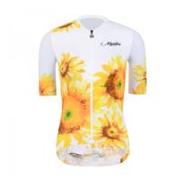 MONTON Cyklistický dres s krátkým rukávem - SUNFLOWER LADY - žlutá/bílá XL