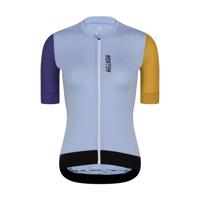 MONTON Cyklistický dres s krátkým rukávem - TRAVELER EVO LADY - žlutá/fialová/modrá L