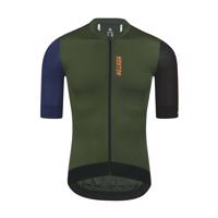 MONTON Cyklistický dres s krátkým rukávem - TRAVELER EVO - modrá/černá/zelená XS