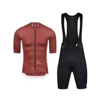 MONTON Cyklistický krátký dres a krátké kalhoty - TRAVELER MAX - bordó/černá