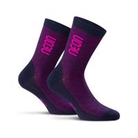 NEON Cyklistické ponožky klasické - NEON 3D - růžová/modrá 43-47