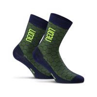 NEON Cyklistické ponožky klasické - NEON 3D - žlutá/modrá 39-42