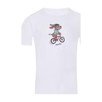 NU. BY HOLOKOLO Cyklistické triko s krátkým rukávem - PEDAL POWER - bílá S-135cm