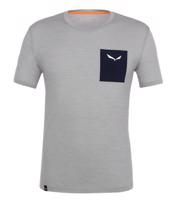 Pánské tričko Salewa Pure Logo Pocket Merino 28342-0624 heather grey