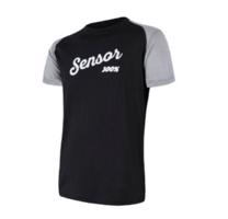 Pánské triko Sensor Merino Active PT Logo kr.rukáv černá/šedá 18100017