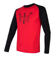 Pánské triko Sensor Merino Active PT Ski červená-černá