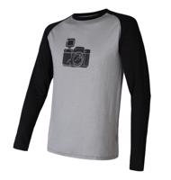 Pánské triko Sensor Merino Camera šedá-černá