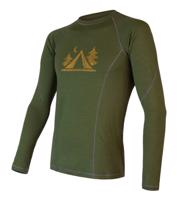 Pánské triko Sensor Merino DF Camp safari green