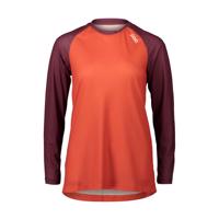 POC Cyklistický dres s dlouhým rukávem letní - MTB PURE LADY - bordó/oranžová