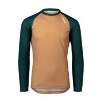 POC Cyklistický dres s dlouhým rukávem letní - MTB PURE - zelená/hnědá 2XL