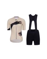 RIVANELLE BY HOLOKOLO Cyklistický krátký dres a krátké kalhoty - HANDS LADY - černá/béžová