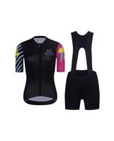 RIVANELLE BY HOLOKOLO Cyklistický krátký dres a krátké kalhoty - MEDITATION - černá/růžová