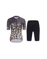 RIVANELLE BY HOLOKOLO Cyklistický krátký dres a krátké kalhoty - WILDCAT - černá/hnědá
