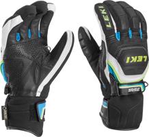 Rukavice LEKI Worldcup Race Coach Flex S GTX black-white-cyan-yellow 634-80133