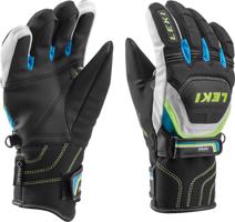 Rukavice LEKI Worldcup Race Coach Flex S GTX Junior black-white-cyan-yellow 634-80131