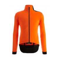 SANTINI Cyklistická zateplená bunda - VEGA MULTI - černá/oranžová 3XL