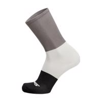 SANTINI Cyklistické ponožky klasické - BENGAL  - bílá/šedá/černá XS