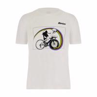 SANTINI Cyklistické triko s krátkým rukávem - TT UCI OFFICIAL - bílá