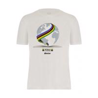 SANTINI Cyklistické triko s krátkým rukávem - WORLD UCI OFFICIAL - bílá