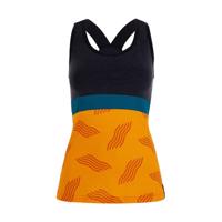 SANTINI Cyklistický dres bez rukávů - SCIA DUNE LADY - černá/oranžová S
