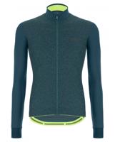 SANTINI Cyklistický dres s dlouhým rukávem zimní - COLORE PURO WINTER - modrá/zelená L