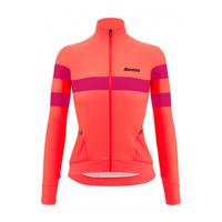 SANTINI Cyklistický dres s dlouhým rukávem zimní - CORAL BENGAL LADY - růžová S