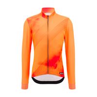SANTINI Cyklistický dres s dlouhým rukávem zimní - PURE DYE - oranžová 2XL