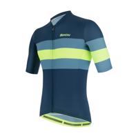 SANTINI Cyklistický dres s krátkým rukávem - ECOSLEEK BENGAL - modrá/světle zelená L