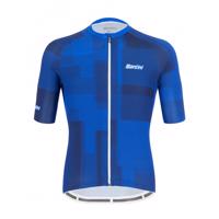 SANTINI Cyklistický dres s krátkým rukávem - KARMA KINETIC - modrá L