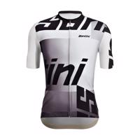 SANTINI Cyklistický dres s krátkým rukávem - KARMA LOGO  - bílá/černá L