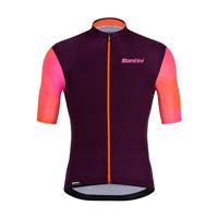 SANTINI Cyklistický dres s krátkým rukávem - MITO SPILLO - bordó/oranžová/růžová XL