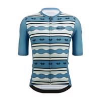 SANTINI Cyklistický dres s krátkým rukávem - PENDELTON - modrá/bílá 2XL